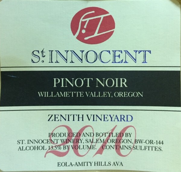 2010 Pinot Noir Zenith Vineyard