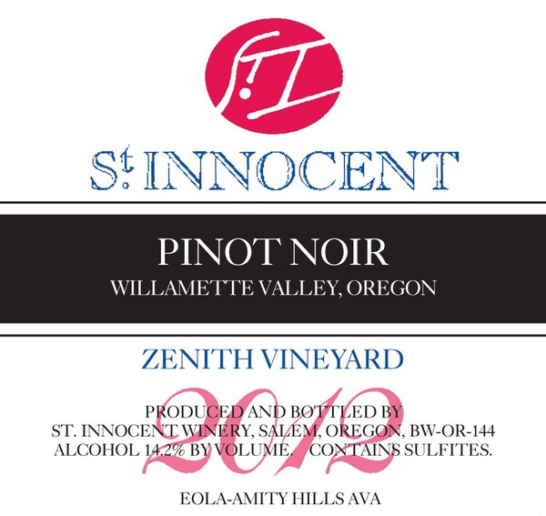 2012 Pinot Noir Zenith Vineyard